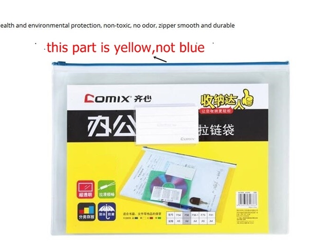 12Pcs A5 Clear Zip File Bags Storage Waterproof Document Folder
